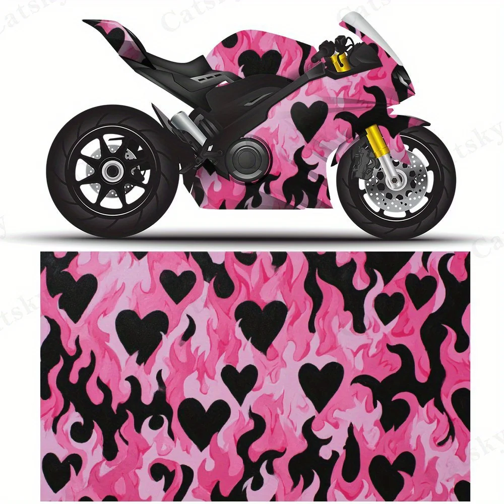 Черные сердца с рисунком розового пламени, наклейки на мотоциклетную пленку, прочные клейкие наклейки из ПВХ для индивидуальной настройки мотоцикла, погода
Черные сердца с рисунком розового пламени, наклейки на мотоциклетную пленку, прочные клейкие наклейки из ПВХ для индивидуальной настройки мотоцикла, погода