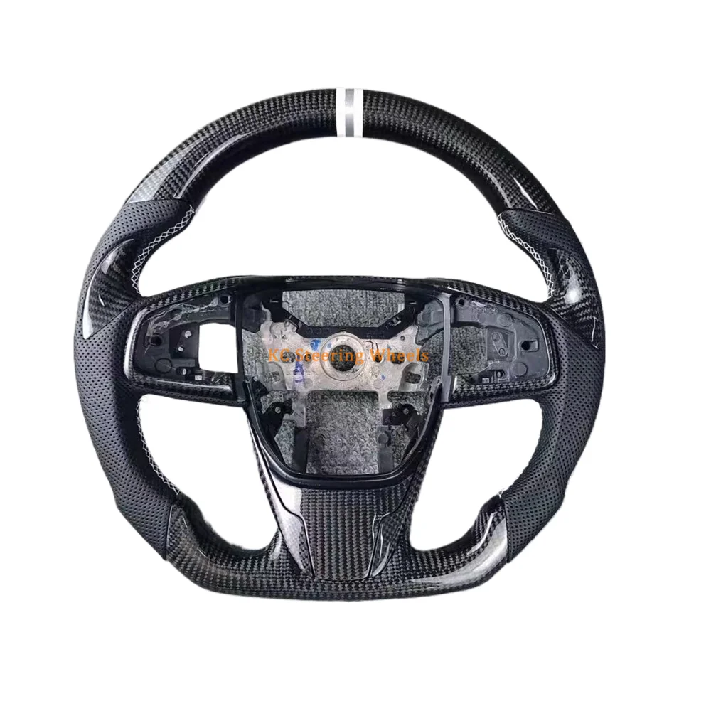 Индивидуальное рулевое колесо из углеродного волокна для Honda Civic 10th GEN 2016-2021 гг., белые полосы
Индивидуальное рулевое колесо из углеродного волокна для Honda Civic 10th GEN 2016-2021 гг., белые полосы
