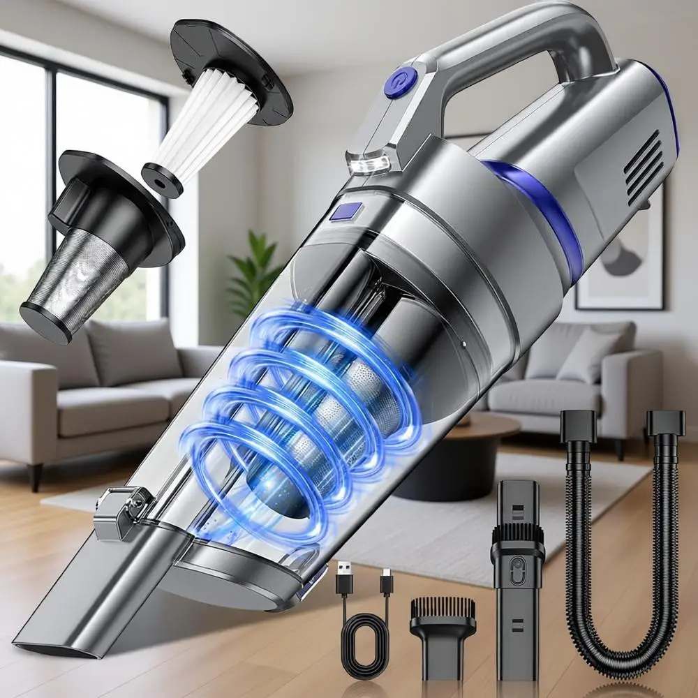 Мощный ручной автомобильный пылесос 16000PA, портативный, перезаряжаемый, с различными насадками и LED-подсветкой для дома, автомобиля, офиса
Мощный ручной автомобильный пылесос 16000PA, портативный, перезаряжаемый, с различными насадками и LED-подсветкой для дома, автомобиля, офиса