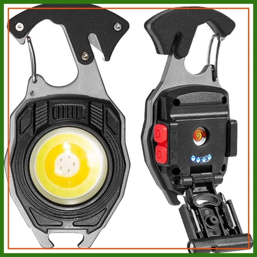 COB Keychain Work Light: 7 Modes, 1600Lumen, Multi-Function with Electric Lighter, Seat Belt Cutter, Screwdriver, Whistle
COB Keychain Work Light: 7 Modes, 1600Lumen, Multi-Function with Electric Lighter, Seat Belt Cutter, Screwdriver, Whistle