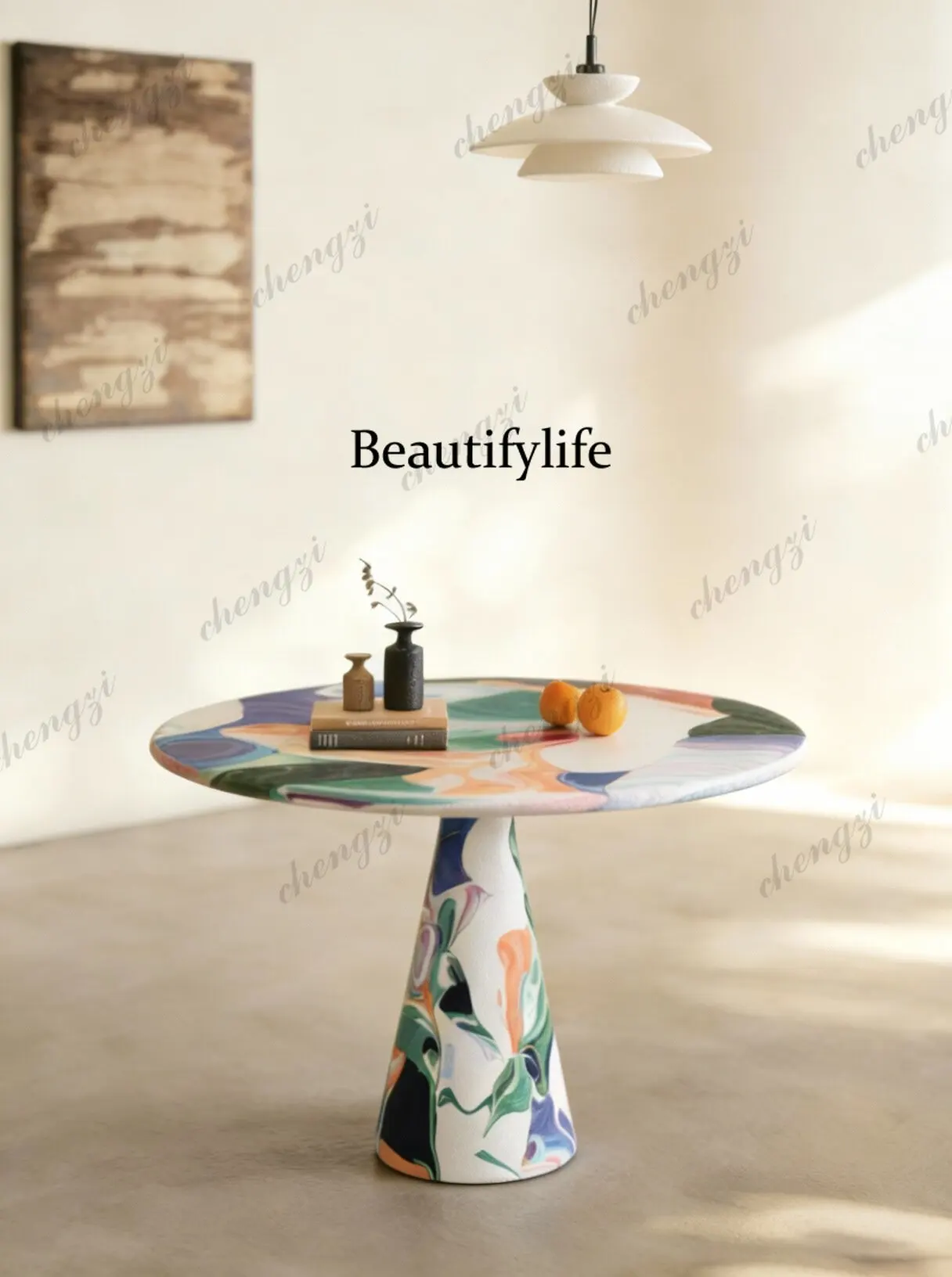 Hand painted color round, creative, decorative table modern, dining table
Hand painted color round, creative, decorative table modern, dining table