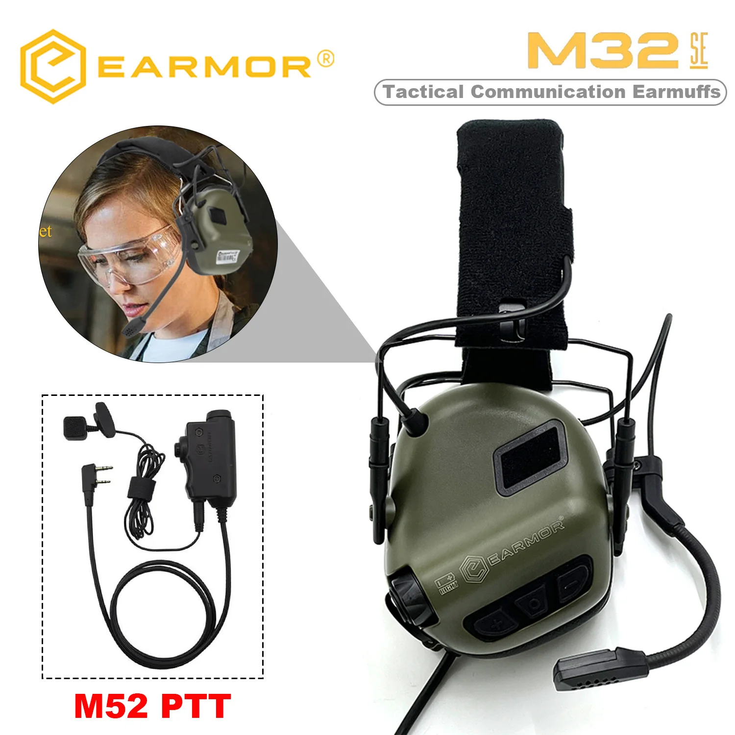 NEW EARMOR M32 SE Tactical Headset Anti Noise Headphones Communication Shooting Earmuff with EARMOR M52 PTT Adapter for Kenwood
NEW EARMOR M32 SE Tactical Headset Anti Noise Headphones Communication Shooting Earmuff with EARMOR M52 PTT Adapter for Kenwood