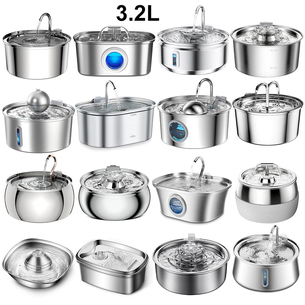 3.2L Stainless Steel Cat Wireless Drinking Fountain Charging Automatic Induction Loop Filter Silent Pet Drinking Bowl
3.2L Stainless Steel Cat Wireless Drinking Fountain Charging Automatic Induction Loop Filter Silent Pet Drinking Bowl