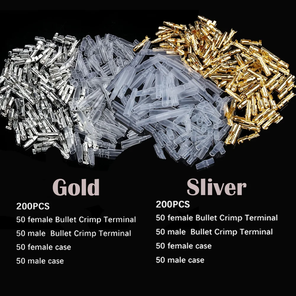 200PCS Gold/Sliver Terminal Electrical Wire Crimp Connectors Male Female Spade Assortment Kit
200PCS Gold/Sliver Terminal Electrical Wire Crimp Connectors Male Female Spade Assortment Kit