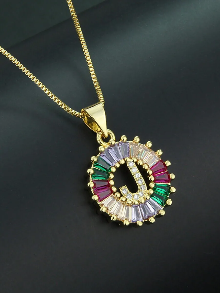 Rainbow Zirconia Letter Pendant Necklace For Women Fashion Jewelry
Rainbow Zirconia Letter Pendant Necklace For Women Fashion Jewelry