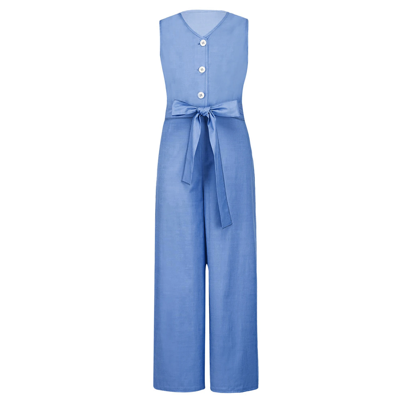 Children Denim Overalls Sleeveless High Waist Cotton Jumpsuit with Waist Belt For Teen Girls Fashion Loose Long Pants Outfit
Children Denim Overalls Sleeveless High Waist Cotton Jumpsuit with Waist Belt For Teen Girls Fashion Loose Long Pants Outfit