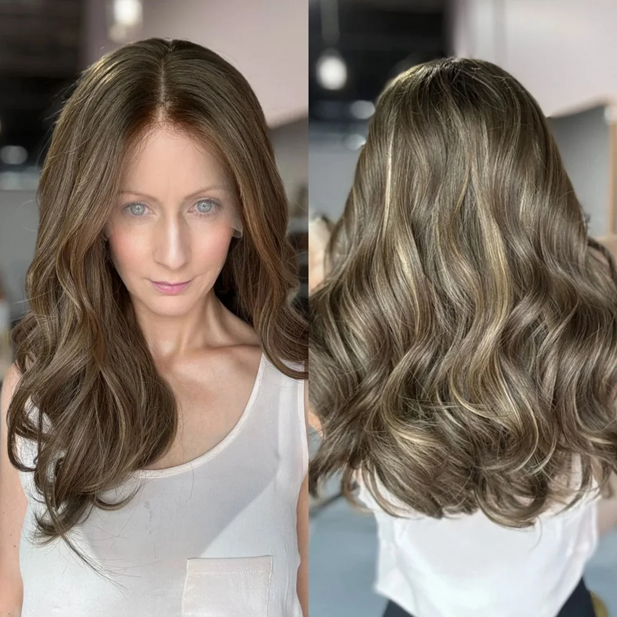 20 Inches Ombre Caramel Brown Highlights Synthetic Lace Top Wigs High Quality Heat Resistant Fiber Shoulder GluelessWigsTop Sale
20 Inches Ombre Caramel Brown Highlights Synthetic Lace Top Wigs High Quality Heat Resistant Fiber Shoulder GluelessWigsTop Sale