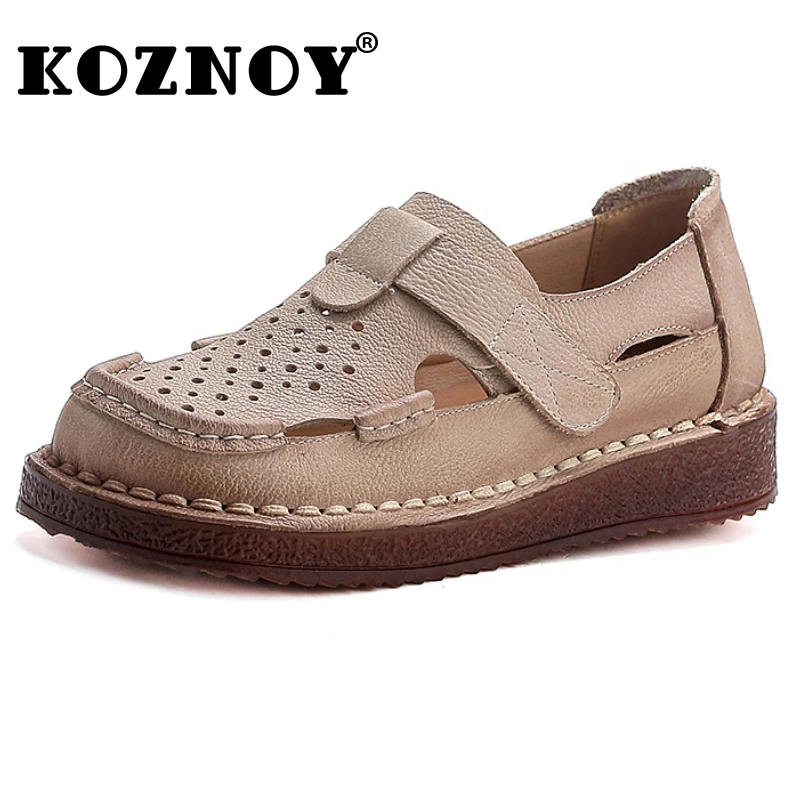 Koznoy 5cm 2025 Cow Genuine Leather Slippers Hollow Hook Summer Sandal Platform Wedge Pumps Women Fashion Sandals Flats
Koznoy 5cm 2025 Cow Genuine Leather Slippers Hollow Hook Summer Sandal Platform Wedge Pumps Women Fashion Sandals Flats
