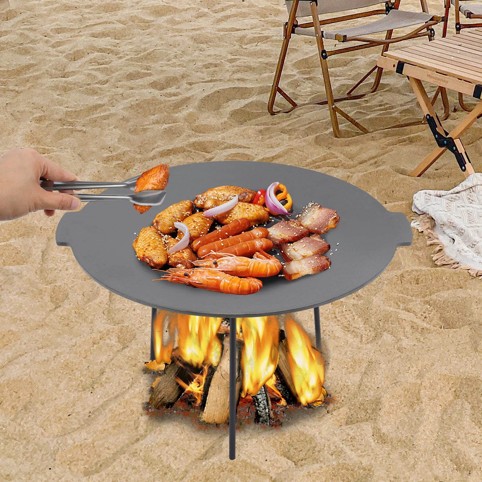 Grill Griddle Cast Iron Grill Griddle with Handles Portable Grill Pan with 3 Removable Legs Grill Pan
Grill Griddle Cast Iron Grill Griddle with Handles Portable Grill Pan with 3 Removable Legs Grill Pan