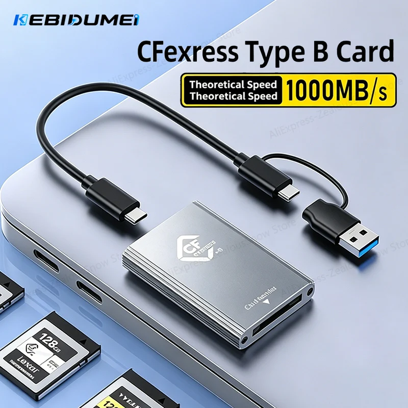KEBIDUMEI CFexpress Type B Memory Card Adapter 10Gbps Aluminum Alloy Housing Cardreader USB C To USB C/A for Windows Mac Linux
KEBIDUMEI CFexpress Type B Memory Card Adapter 10Gbps Aluminum Alloy Housing Cardreader USB C To USB C/A for Windows Mac Linux