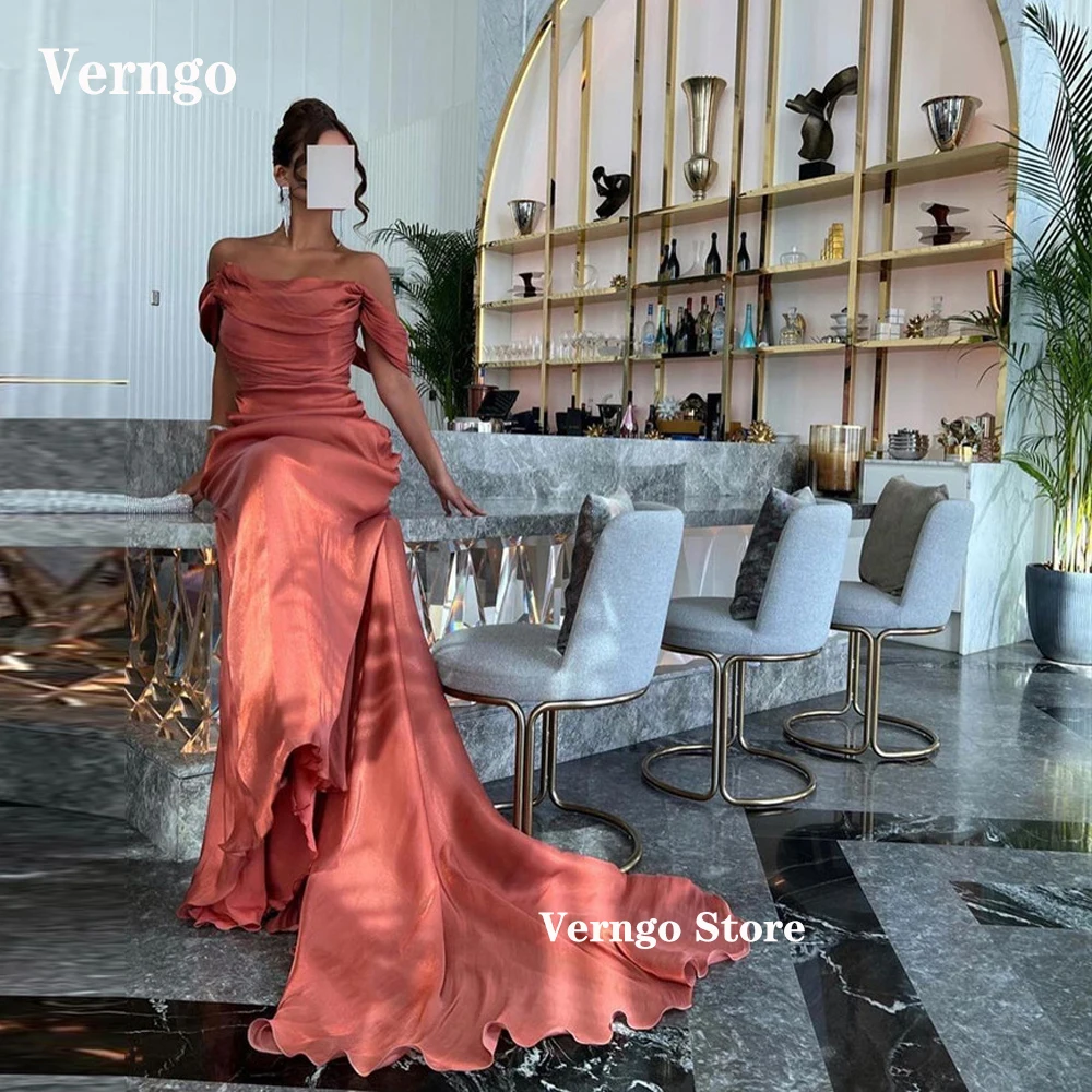Verngo Simple Silk Burnt Orange Mermaid Evening Dresses Off the Shoulder Floor Length Dubai Arabic Women Prom Formal Gowns
Verngo Simple Silk Burnt Orange Mermaid Evening Dresses Off the Shoulder Floor Length Dubai Arabic Women Prom Formal Gowns