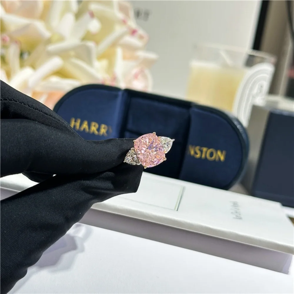 S925 Sterling Silver Ring Women's Ice Flower Cut Zircon High Carbon Diamond Pink 6 Carat Luxury Premium Ring
S925 Sterling Silver Ring Women's Ice Flower Cut Zircon High Carbon Diamond Pink 6 Carat Luxury Premium Ring