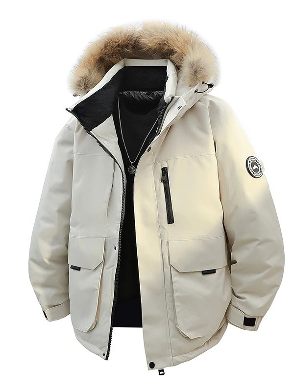 Men's Workwear Sle Hooded down Jaet Outdoor Thi Warm White Du down Fur Collar Oversize Coat Polyester Fiber Windproof
Men's Workwear Sle Hooded down Jaet Outdoor Thi Warm White Du down Fur Collar Oversize Coat Polyester Fiber Windproof
