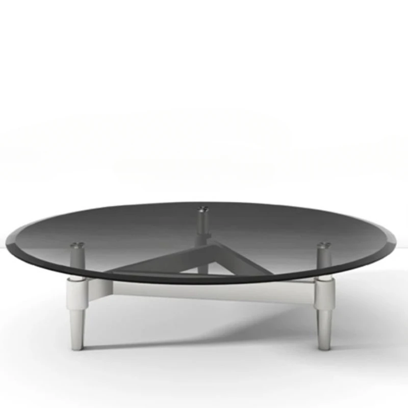 Luxury Tea Table Creative Stainless Steel round Tea Table Designer Tempered Gray Glass Tea Table
Luxury Tea Table Creative Stainless Steel round Tea Table Designer Tempered Gray Glass Tea Table