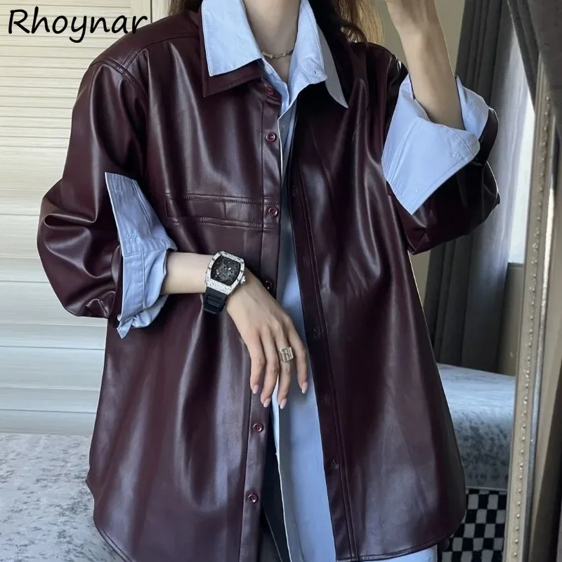 Leather Jackets Women Solid Single Breasted Spring Autumn Stylish Vintage Turn-down Collar All-match Windbreak Casual Coats Chic
Leather Jackets Women Solid Single Breasted Spring Autumn Stylish Vintage Turn-down Collar All-match Windbreak Casual Coats Chic