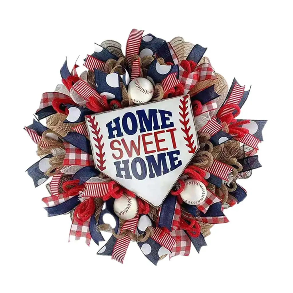 Round Front Door Wreath American Patriotic Artificial Silk Flower Garland Baseball Decorative for Independence Day Wall Bar Club
Round Front Door Wreath American Patriotic Artificial Silk Flower Garland Baseball Decorative for Independence Day Wall Bar Club