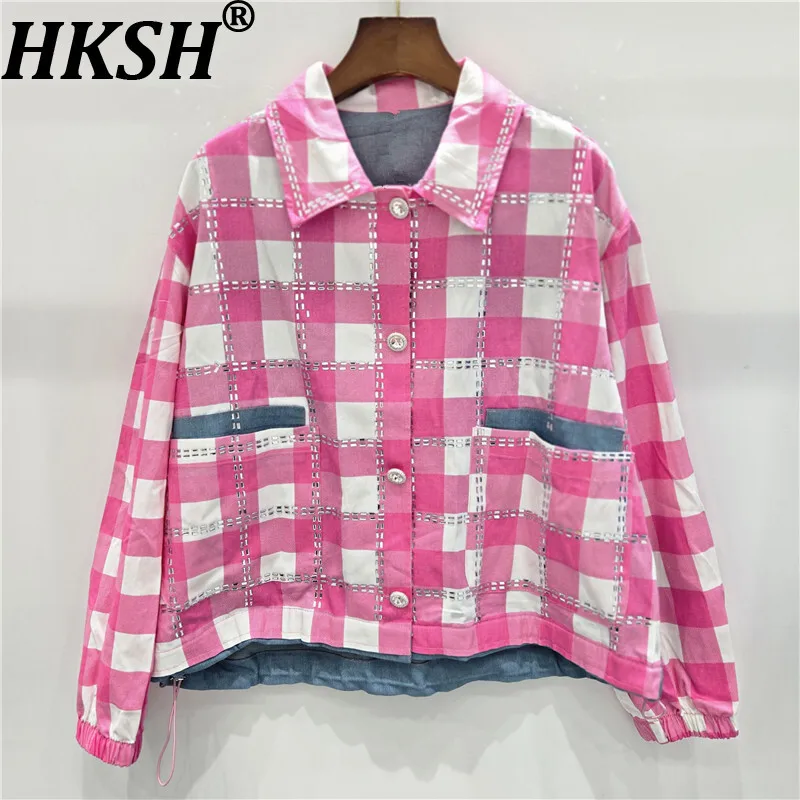 HKSH Spring Autumn New Women Long Sleeve Shirt Trend Chic Niche Plaid Diamonds Panelled Patchwork Embroidery Design Coat HK12775
HKSH Spring Autumn New Women Long Sleeve Shirt Trend Chic Niche Plaid Diamonds Panelled Patchwork Embroidery Design Coat HK12775