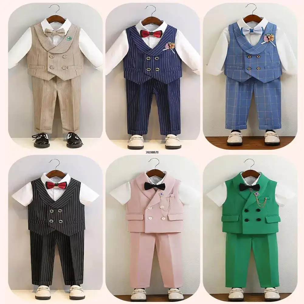 Boys Photography Suit Kids Vest Pants Bowtie Flower 4PCS Ceremony Costume Children Wedding Party Dress Performance Tuxedo Set
Boys Photography Suit Kids Vest Pants Bowtie Flower 4PCS Ceremony Costume Children Wedding Party Dress Performance Tuxedo Set