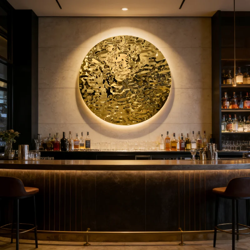 Round Corrugated Mirror Metal Background Wall Decoration, Stainless Steel Pendant, Living Room, Bedroom, Villa Wall Decoration
Round Corrugated Mirror Metal Background Wall Decoration, Stainless Steel Pendant, Living Room, Bedroom, Villa Wall Decoration