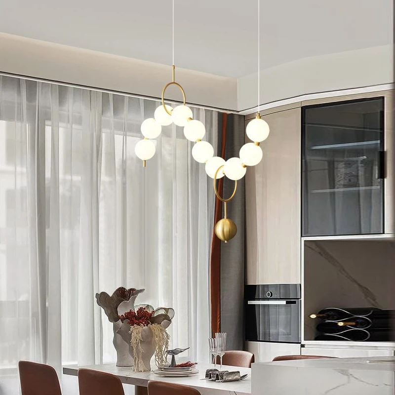 LED Ceiling Chandelier, Modern Minimalist Necklace Shaped Spherical Chandelier, Living Room Long Dining Table Chandelier
LED Ceiling Chandelier, Modern Minimalist Necklace Shaped Spherical Chandelier, Living Room Long Dining Table Chandelier