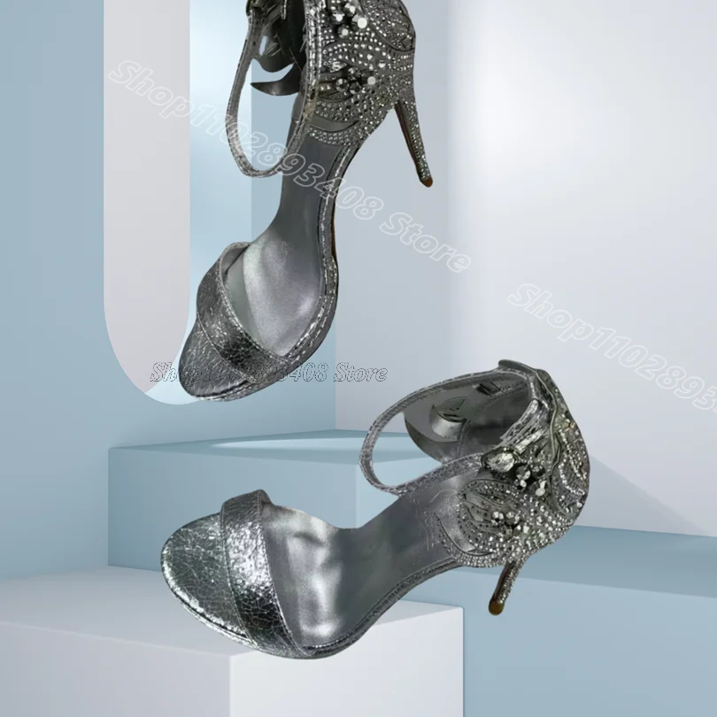 Silver Crystal Decor Cover Heels Sandals Open Toe British Style Summer Design for Women Party Sandals 2025 Zapatos Para Mujere
Silver Crystal Decor Cover Heels Sandals Open Toe British Style Summer Design for Women Party Sandals 2025 Zapatos Para Mujere