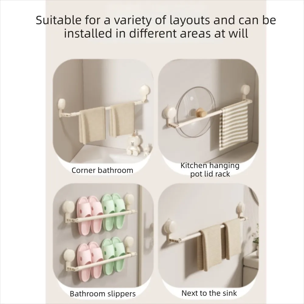 Retractable Suction Cup Towel Pole Wall Mounted Nail Free Installation Bathroom Towel Rack Towel Hanger Single-rod
Retractable Suction Cup Towel Pole Wall Mounted Nail Free Installation Bathroom Towel Rack Towel Hanger Single-rod