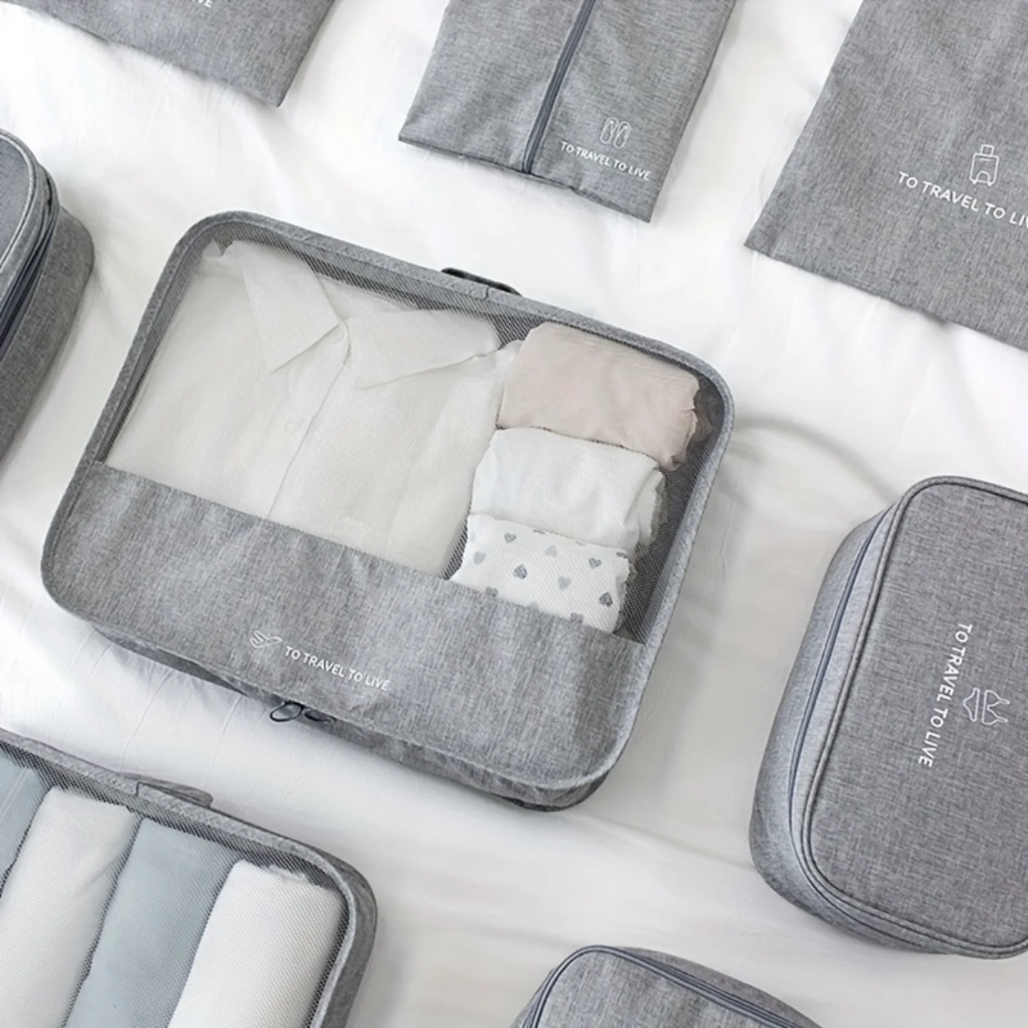 7 Pcs Travel Packaging Cubes, Solid Color Luggage Bags, Versatile Underwear, Socks, Clothes, Shoes, Makeup Bags
7 Pcs Travel Packaging Cubes, Solid Color Luggage Bags, Versatile Underwear, Socks, Clothes, Shoes, Makeup Bags
