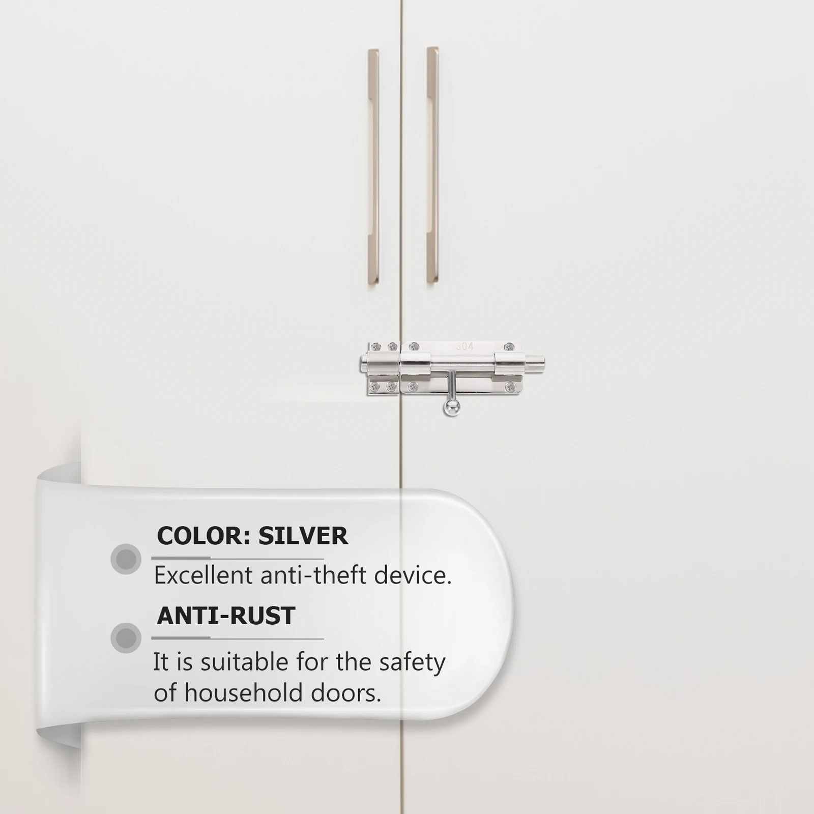 1Pcs Thickened Stainless Steel Door Lock Durable Safety Latch Home Door Lock Keyhole Bolt for Bathroom Bedroom
1Pcs Thickened Stainless Steel Door Lock Durable Safety Latch Home Door Lock Keyhole Bolt for Bathroom Bedroom