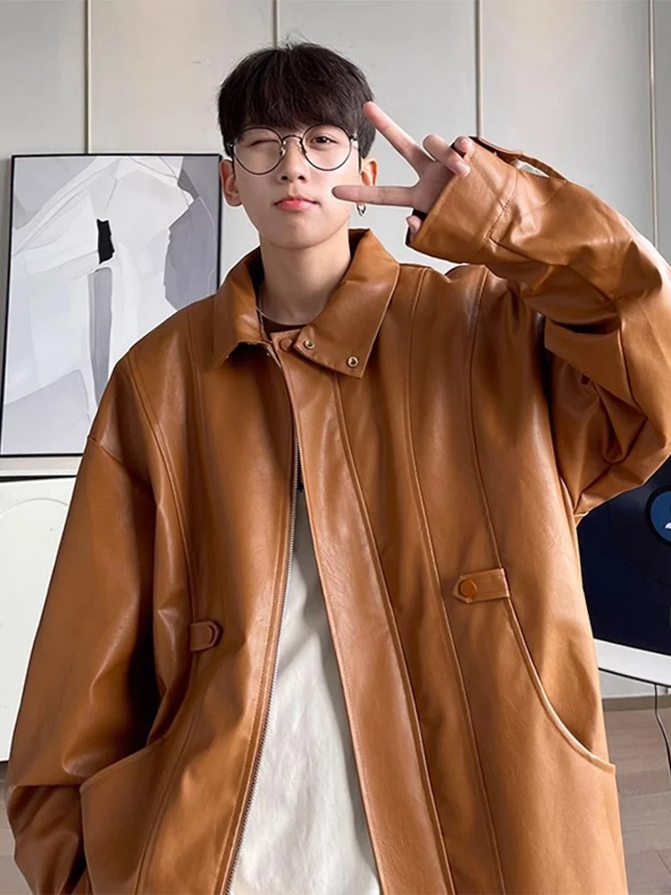 Retro American Sle PU Leather Jaet Men's Spring Autumn Loose Casual Biker Clothes Zipper Closure Long Sve Pure Color
Retro American Sle PU Leather Jaet Men's Spring Autumn Loose Casual Biker Clothes Zipper Closure Long Sve Pure Color
