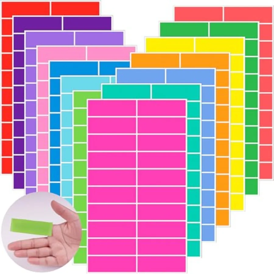 3" x 1" Colored Label Stickers, 840 Pcs in 14 Colors Rectangle Labels Color-Coding Label Self-Adhesive Paper Labels for File Fo
3" x 1" Colored Label Stickers, 840 Pcs in 14 Colors Rectangle Labels Color-Coding Label Self-Adhesive Paper Labels for File Fo