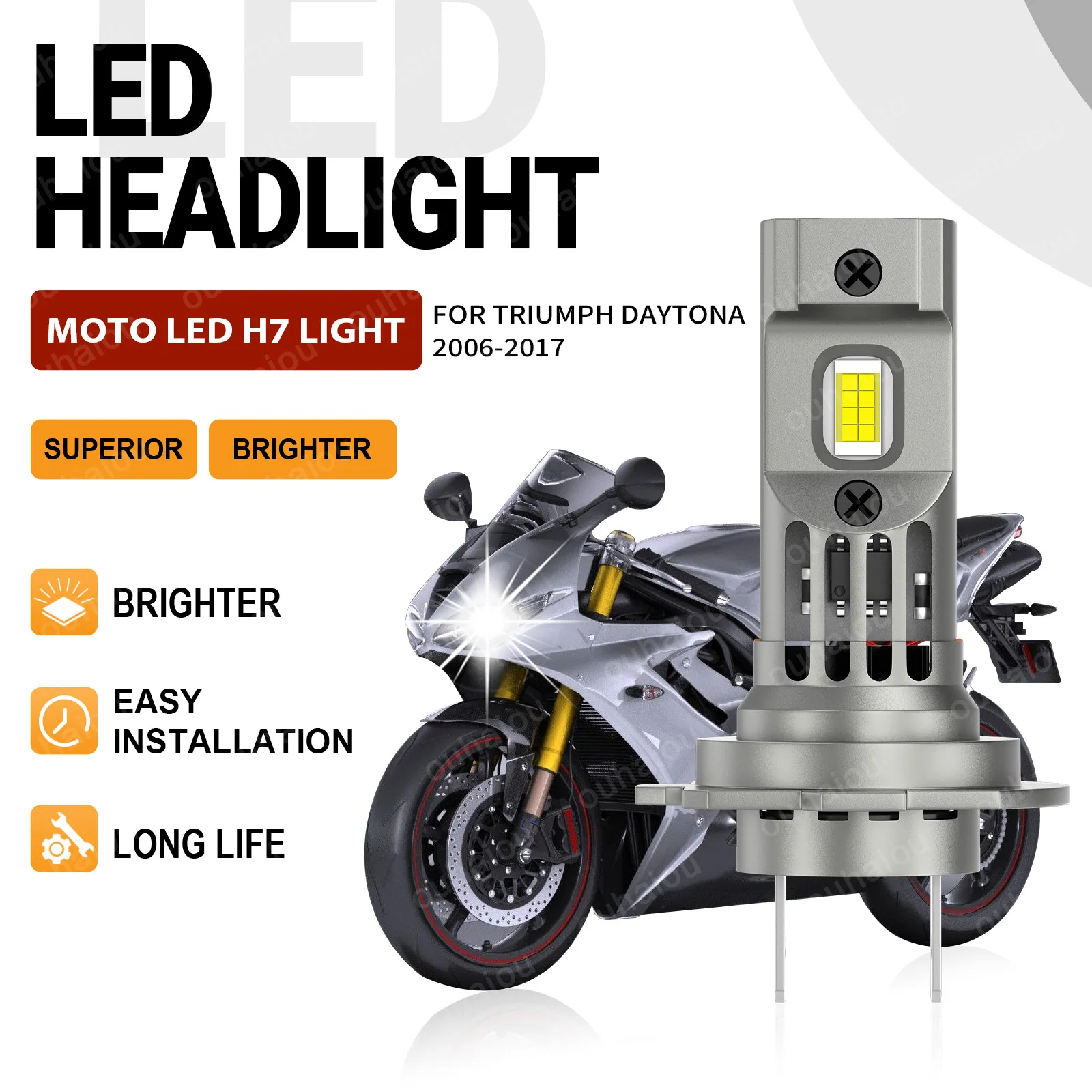 Светодиодные лампы H7 для мотоциклетных фар 6000K 15000LM для Triumph Daytona 2006 2007 2008 2009 2010 2011 2012 2013 2014 2015 2016 2017
Светодиодные лампы H7 для мотоциклетных фар 6000K 15000LM для Triumph Daytona 2006 2007 2008 2009 2010 2011 2012 2013 2014 2015 2016 2017