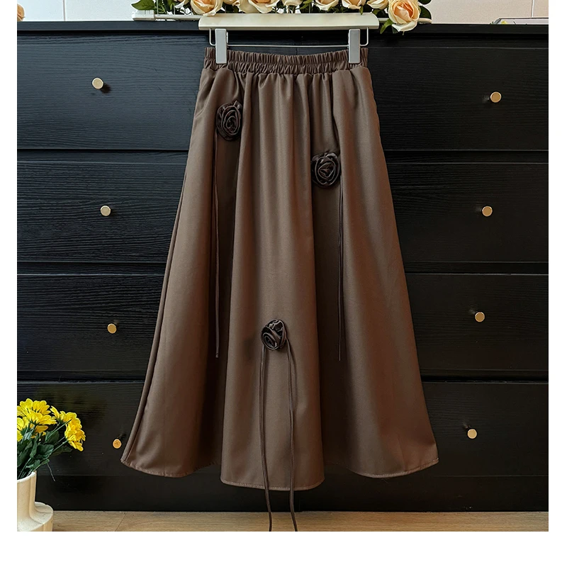 French Romantic 3D Rose Skirt 2024 New Autumn Women's Elastic High Waisted Pleated A-line Umbrella Skirts Elegant Retro Bottom
French Romantic 3D Rose Skirt 2024 New Autumn Women's Elastic High Waisted Pleated A-line Umbrella Skirts Elegant Retro Bottom