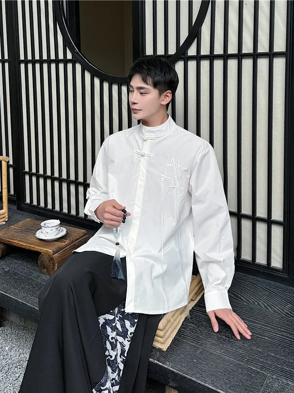 Spring Summer New Sle Men's Long Sve irt Embroidered Bamboo Fringe Stand Collar Chinese Sle Revival Faion
Spring Summer New Sle Men's Long Sve irt Embroidered Bamboo Fringe Stand Collar Chinese Sle Revival Faion