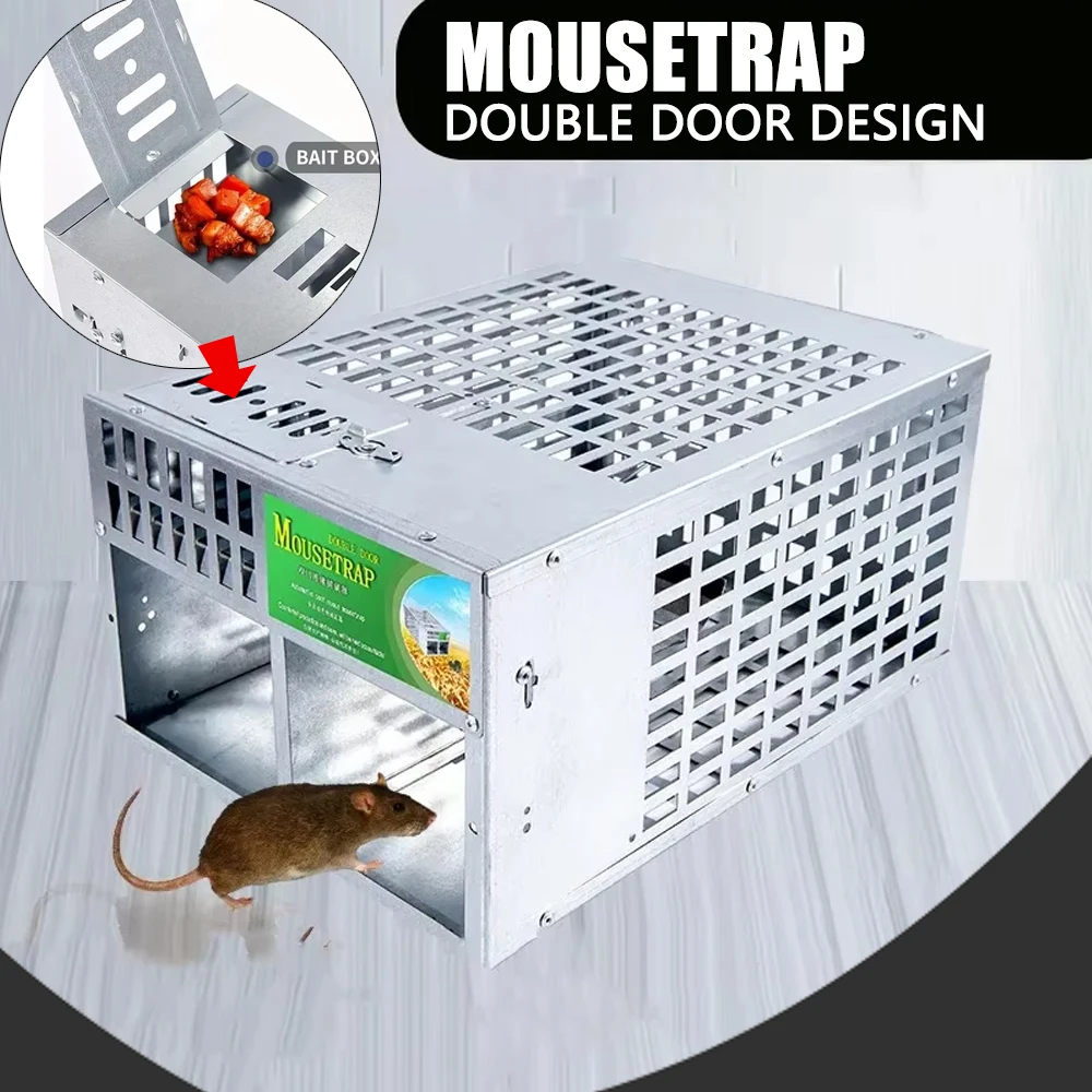 Humane Smart Double Door Rat Trap Steel No Kill Live Catch with Air Holes Mice Trap Effective Sanitary Safe Mouse Cage Traps
Humane Smart Double Door Rat Trap Steel No Kill Live Catch with Air Holes Mice Trap Effective Sanitary Safe Mouse Cage Traps