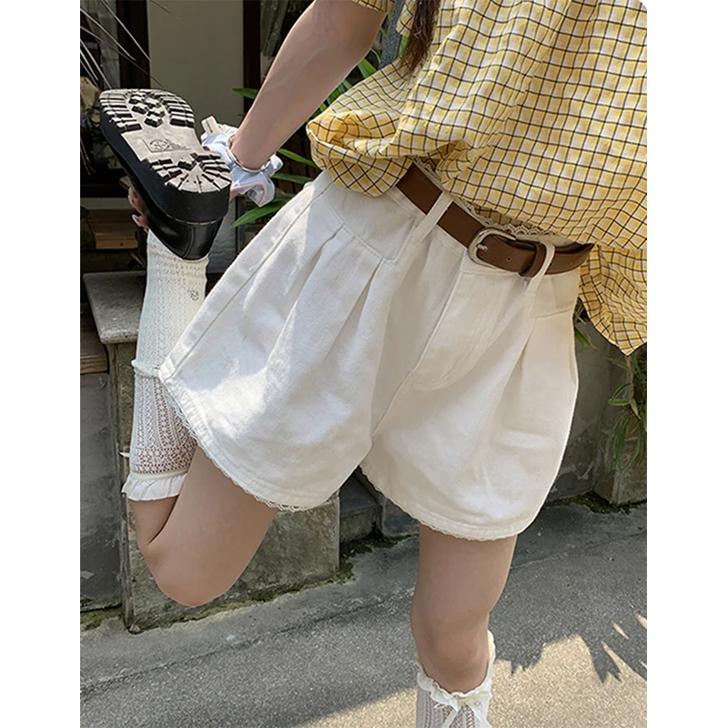 MEXZT Kawaii White Denim Shorts Women Japanese Cute Lace Wide Leg Shorts Jeans Summer Harajuku Streetwear Baggy Short Pants New
MEXZT Kawaii White Denim Shorts Women Japanese Cute Lace Wide Leg Shorts Jeans Summer Harajuku Streetwear Baggy Short Pants New