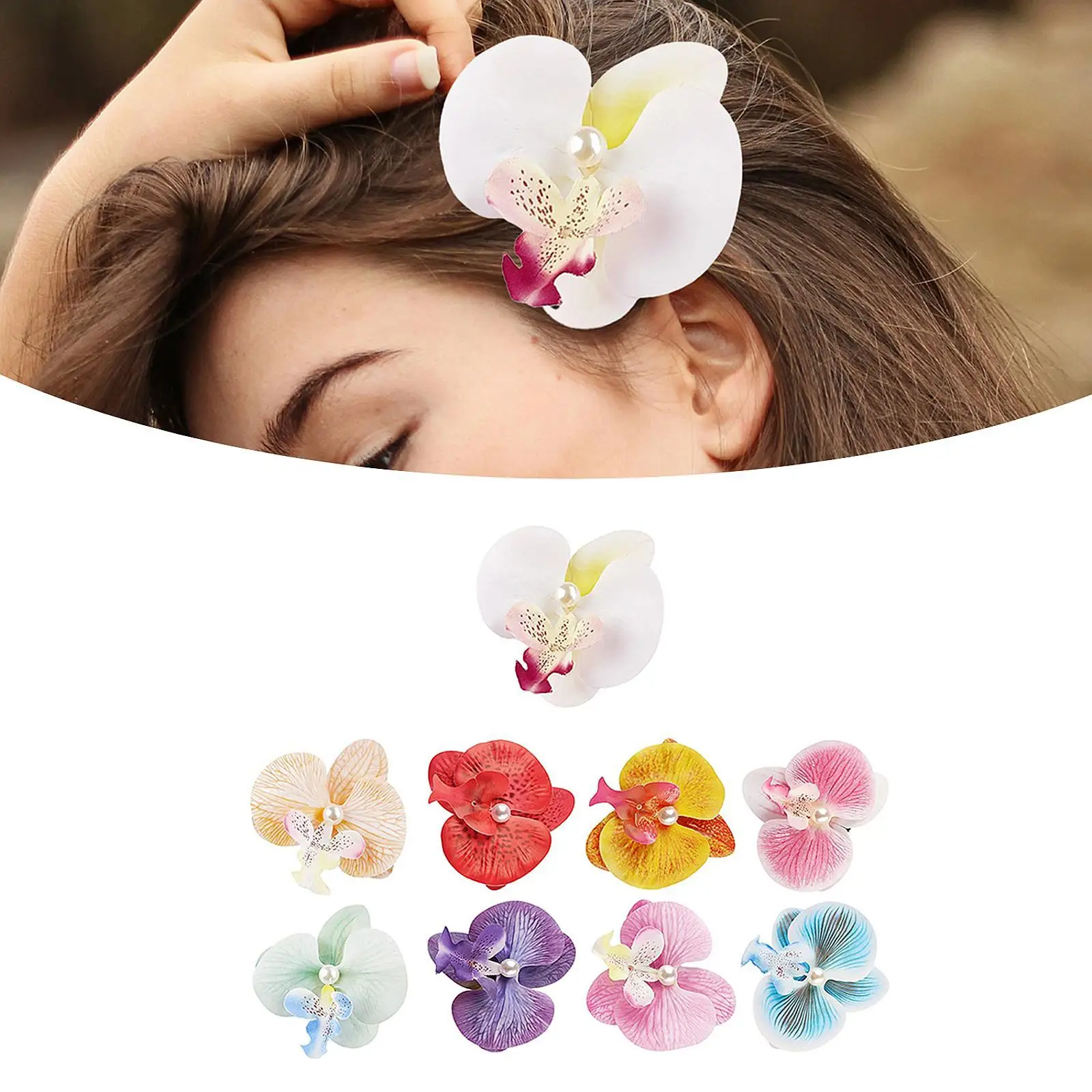 9 Pieces Bohemian Hairpins, Summer Artificial Flowers Hair Clips, Butterfly Orchid Hair Barrettes for Wedding, Beach
9 Pieces Bohemian Hairpins, Summer Artificial Flowers Hair Clips, Butterfly Orchid Hair Barrettes for Wedding, Beach