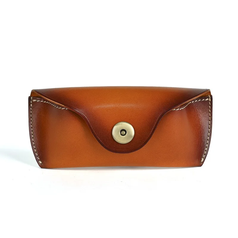 Magnetic Top-grain Leather Handmade Retro Glasses Case, Vegetable-tanned Leather Glasses Storage Pouch
Magnetic Top-grain Leather Handmade Retro Glasses Case, Vegetable-tanned Leather Glasses Storage Pouch