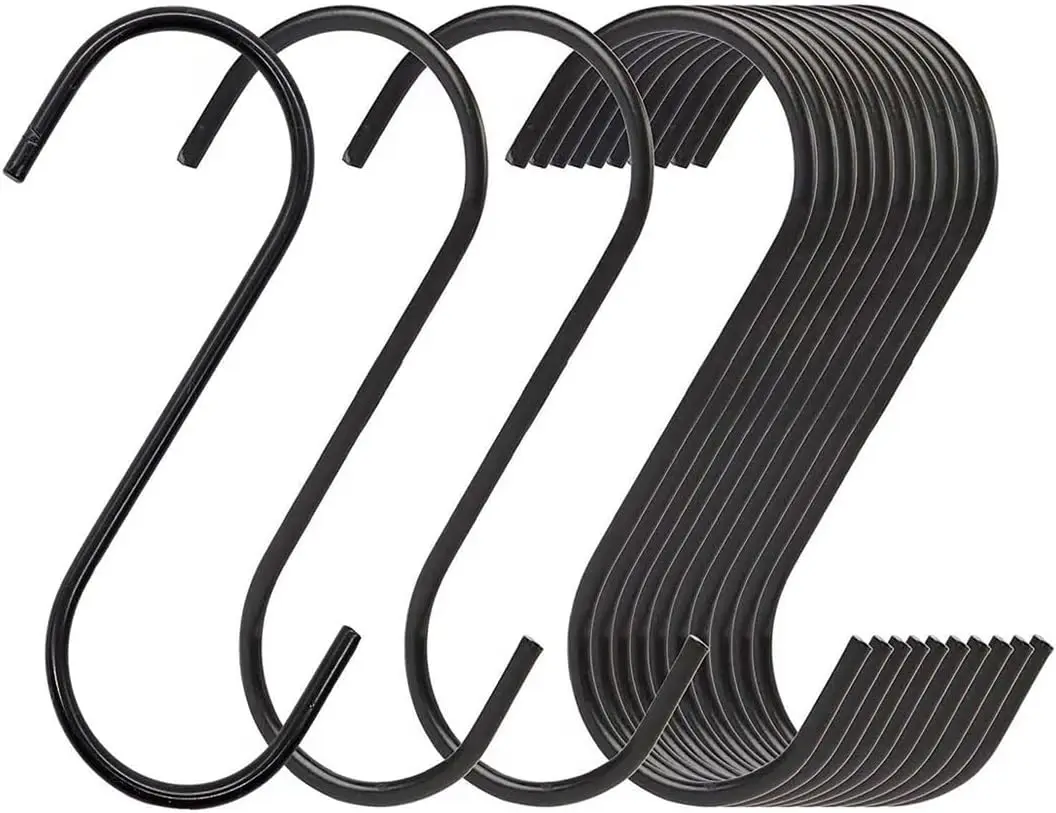 20 Pack Heavy Duty S Hooks Black Steel 3.7 in Vinyl Coated Rustproof for Hanging Pans Pots Towels Plants Kitchen Hooks
20 Pack Heavy Duty S Hooks Black Steel 3.7 in Vinyl Coated Rustproof for Hanging Pans Pots Towels Plants Kitchen Hooks