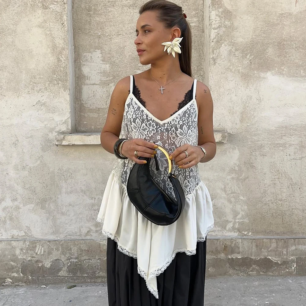 Talenza White Lace Top Female Sexy See Through Lace Patchwork Sleeveless Tank Top Summer Fashion Party Outfit Top Women Y2k Tees
Talenza White Lace Top Female Sexy See Through Lace Patchwork Sleeveless Tank Top Summer Fashion Party Outfit Top Women Y2k Tees