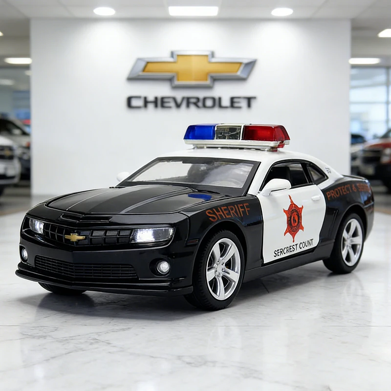 1:32 Chevrolet Camarou Police Alloy Car Model Sound and Light Pull Back Children's Toy Collectibles Birthday Gift
1:32 Chevrolet Camarou Police Alloy Car Model Sound and Light Pull Back Children's Toy Collectibles Birthday Gift