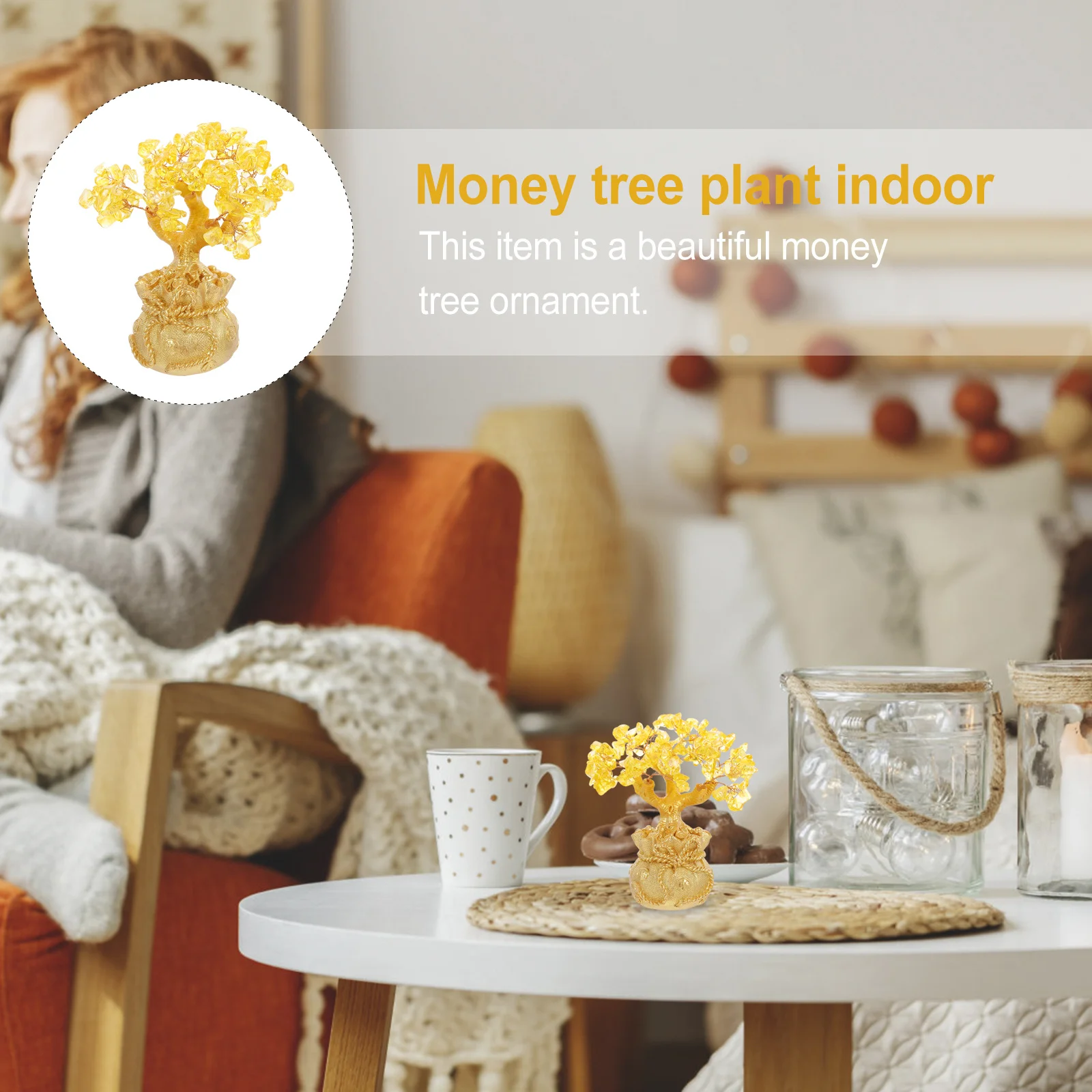 Yellow Crystal Money Tree Bonsai Style Fortune Tree Small Adornment for Office Living Room Desktop Luck and Prosperity
Yellow Crystal Money Tree Bonsai Style Fortune Tree Small Adornment for Office Living Room Desktop Luck and Prosperity