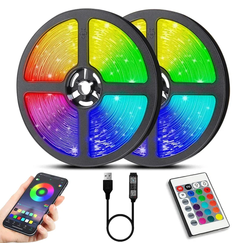 Светодиодная лента, RGB 5050 люмен 2835, USB 5 В, гибкая Диодная лампа, лента, Bluetooth, пульт дистанционного управления, ТВ-экран, фотография, украшение спальни
Светодиодная лента, RGB 5050 люмен 2835, USB 5 В, гибкая Диодная лампа, лента, Bluetooth, пульт дистанционного управления, ТВ-экран, фотография, украшение спальни