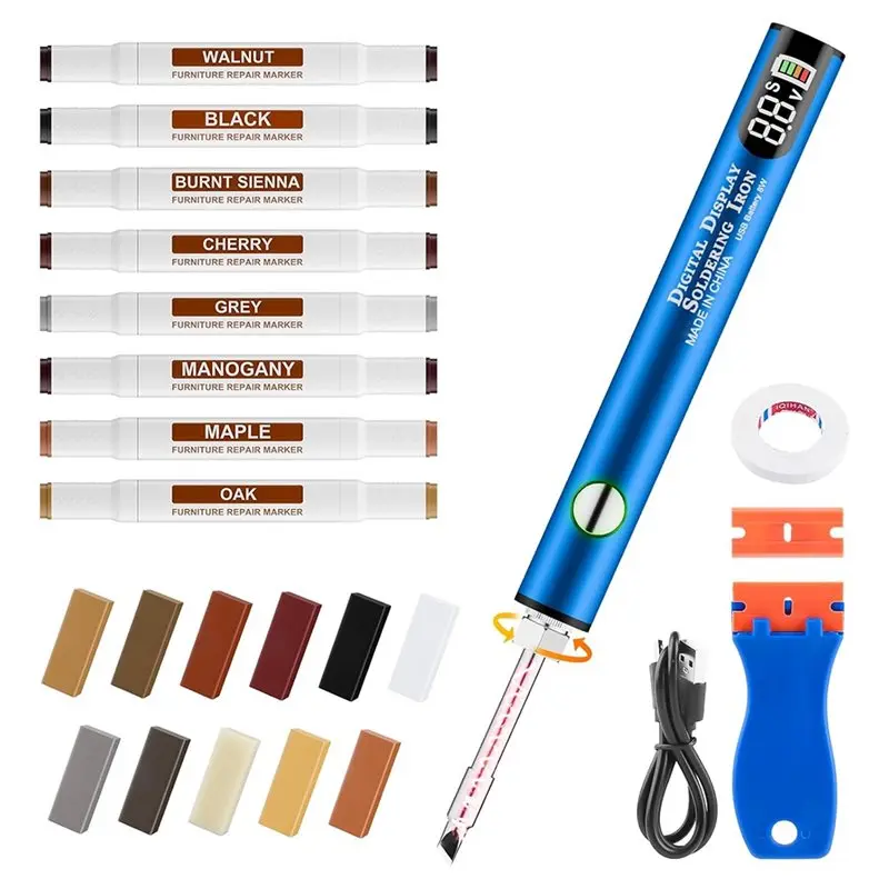 ABRU-For Floor, Furniture& Tile Repair Wood For Floor Repair Kit, Wax Melting Tool With Display, Hard Wax Filler, Marker Pen
ABRU-For Floor, Furniture& Tile Repair Wood For Floor Repair Kit, Wax Melting Tool With Display, Hard Wax Filler, Marker Pen