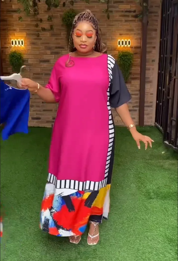 Europe and The United States Graffiti Color Dress Africa Large Size Comfortable Casual Long Skirt S9776
Europe and The United States Graffiti Color Dress Africa Large Size Comfortable Casual Long Skirt S9776