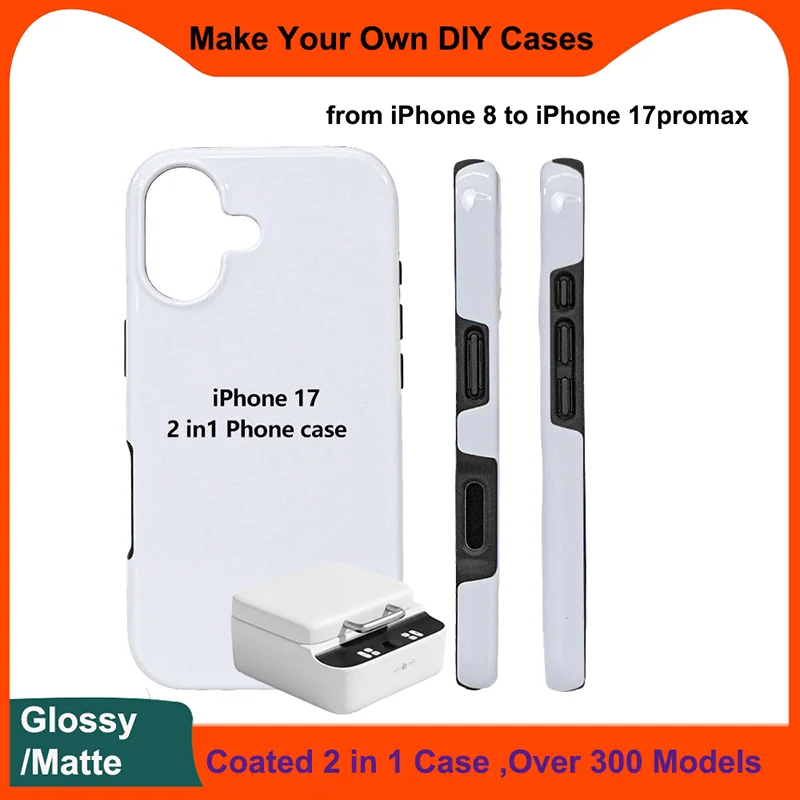 3D Film Sublimate 2 in 1 Coated Phone Case for iPhone 17 16 12 13 14 15 Pro Max Anti Scratch Tough Blank Full Wrapped Cover
3D Film Sublimate 2 in 1 Coated Phone Case for iPhone 17 16 12 13 14 15 Pro Max Anti Scratch Tough Blank Full Wrapped Cover