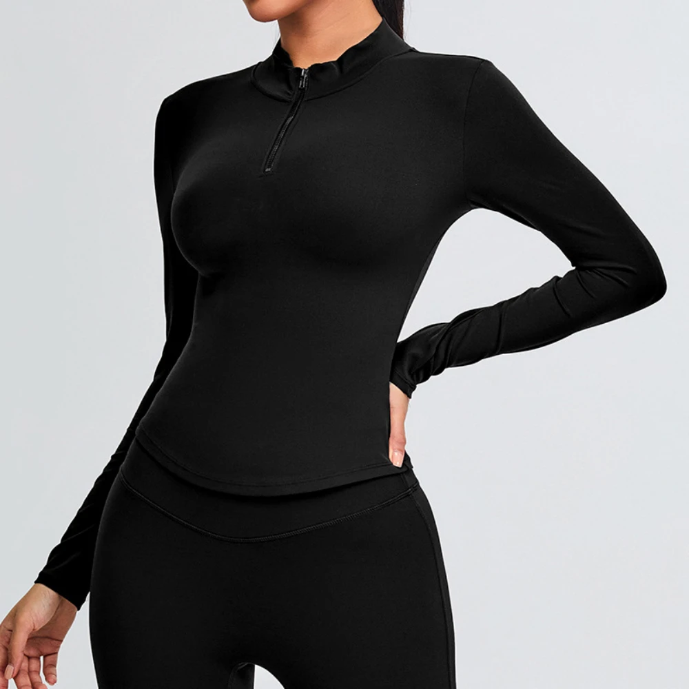 Sports semi-zipper tops for women long sleeve stand collar yoga suits high stretch sports T-shirt gym breathable sports tops
Sports semi-zipper tops for women long sleeve stand collar yoga suits high stretch sports T-shirt gym breathable sports tops