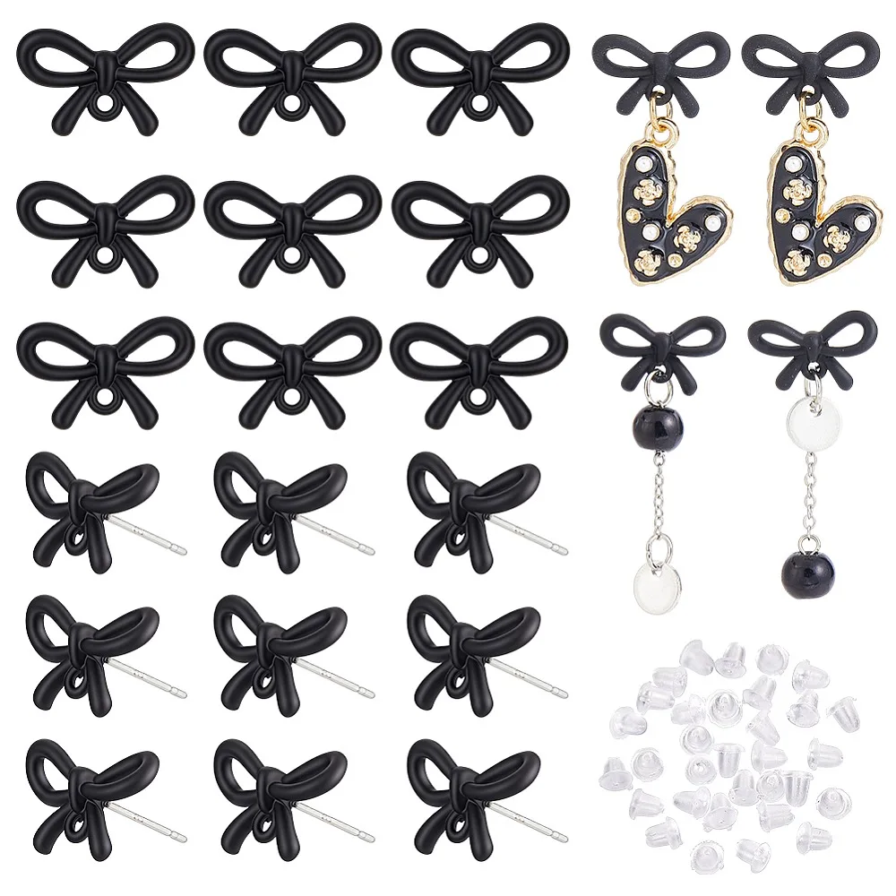 20Pcs Alloy Stud Earring Findings with 925 Sterling Silver Needles Platinum with 40Pcs Ear Nuts Bowknot 10.5x16.5mm Hole: 1.8mm
20Pcs Alloy Stud Earring Findings with 925 Sterling Silver Needles Platinum with 40Pcs Ear Nuts Bowknot 10.5x16.5mm Hole: 1.8mm