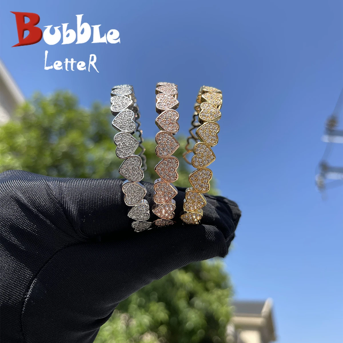 Bubble Letter Heart Bracelet for Women On Hand Real Copper Gold Color Hip Hop Jewelry Adjustable
Bubble Letter Heart Bracelet for Women On Hand Real Copper Gold Color Hip Hop Jewelry Adjustable