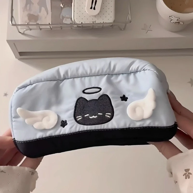 Cute Angel Black Cat Pencil Case Cartoon Polka Dot Design Large-capacity Stationery Organizer for Girls Kawaii School Supplies
Cute Angel Black Cat Pencil Case Cartoon Polka Dot Design Large-capacity Stationery Organizer for Girls Kawaii School Supplies