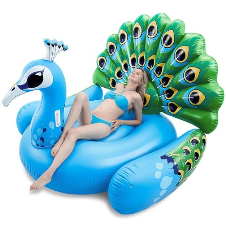 Inflatable Peacock Pool Float for adult pool parties PVC material vibrant blue-green color extra-large size and stable buoyancy
Inflatable Peacock Pool Float for adult pool parties PVC material vibrant blue-green color extra-large size and stable buoyancy